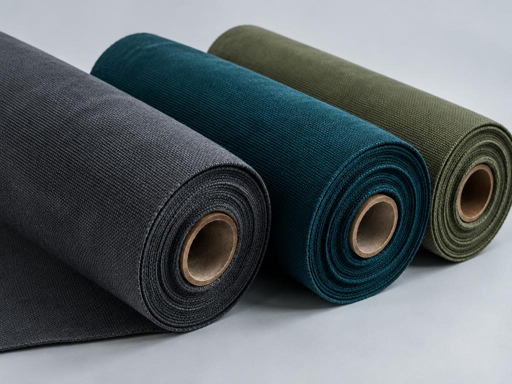 Heavy-duty graphite, teal and olive fabric rolls
